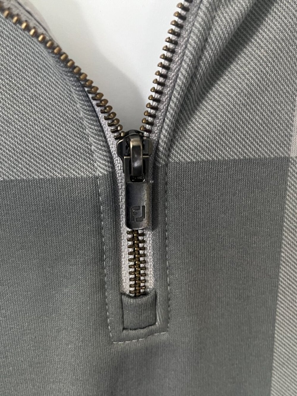 ⛳ FootJoy FJ Men’s Gray Check 1/4 Zip Golf Jacket EUC Size XXL Long Sleeve ⛳ - Picture 5 of 7